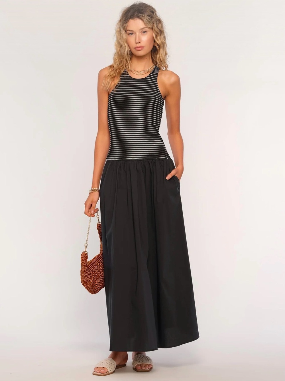 Heartloom Malibu Maxi Dress Black and White